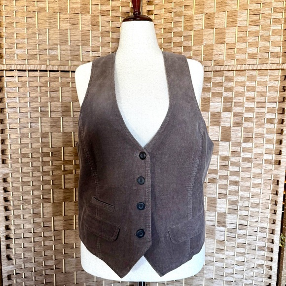 Old Navy Jackets & Blazers - Grey / taupe 100% cotton corduroy Old Navy vest XL
